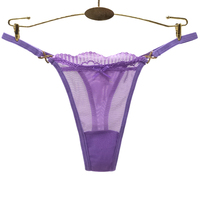 Nouveau Style Lingerie Sexy en Dentelle pour Femme Culotte String Taille Basse Transparente Évidée Sous-vêtements Femme G-Strings