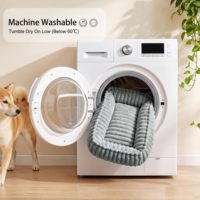 Lits pour chiens en éponge lavable et moelleuse pour chiens et chats de petite/moyenne taille, base antidérapante, forme rectangulaire, design élégant et surélevé, utilisation en intérieur