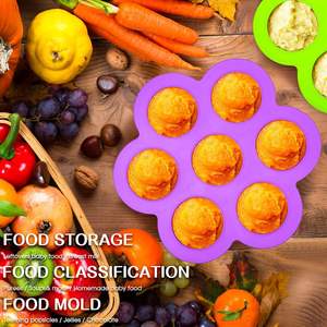 Bac congélateur en silicone pour aliments pour bébés Morsure d'œuf <span class=keywords><strong>maison</strong></span> avec couvercle à clipser Stockage empilable et réutilisable pour aliments pour bébés - Product Image 3