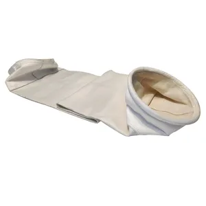 Glassfiber woven fabric with PTFE felt top and bottom cuff Fiberglass filter bag for dust collection in Waste Incinerator