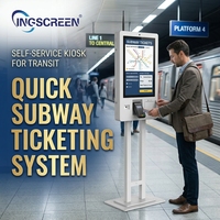 INGSCREEN Borne de commande automatique 21,5 pouces avec WiFi, Ethernet, reconnaissance faciale, terminal de paiement pour restaurants et supermarchés