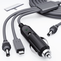 Kabel daya Dc 3 dalam 1 Starlink 18AWG, perangkat pengisian daya Mini On-board kompatibel dengan kabel DC USB C ke DC mobil Mini Starlink