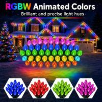 Guirlandes lumineuses de Noël C9 LED 24V personnalisées pour l'extérieur, décorations de Noël IP65, éclairages décoratifs pour arbres de Noël, vente en gros
