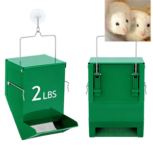 Conteneur d'alimentation en métal durable avec couvercle pour rongeurs, lapins, cochons d'Inde, garantie longue durée de vie - Product Image 1