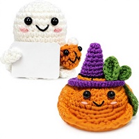 Poupées en crochet positives pour le soutien émotionnel, fantômes citrouilles, faites à la main en fil doux texturé, cadeaux d'Halloween effrayants pour femmes et hommes
