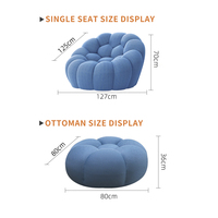 Sofá Burbuja de Diseño Nórdico, 123 Asientos, Compresible, para Sala de Estar, Dormitorio, Hotel, Villa, Apartamento
