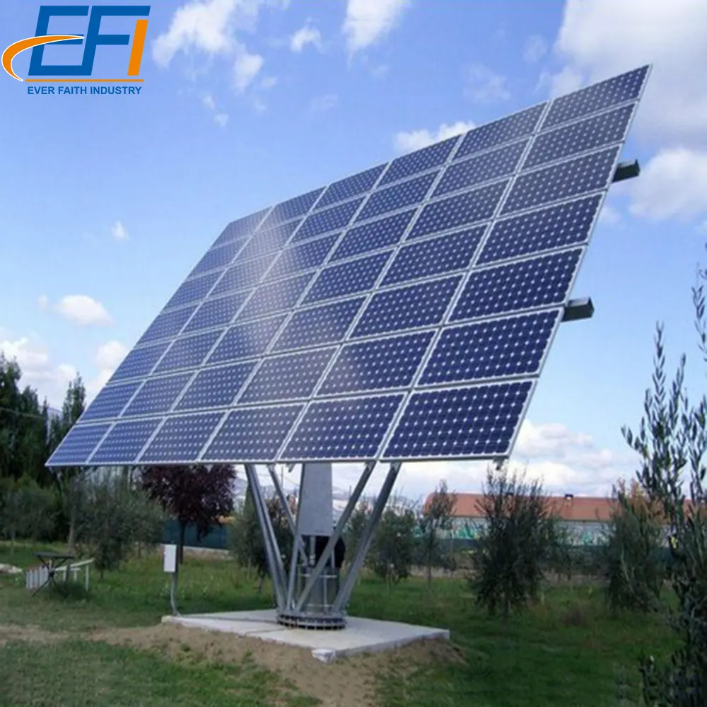 China Solar Tracker Tilt Mount Gegalvaniseerd Staal Solar Pole Enkele Post Stand Zonnepaneel Solar Montage