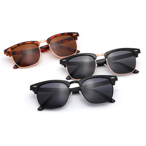 Nuevas Gafas de Sol Retro de Estilo Europeo Americano con Media Montura para Hombre, UV400 Polarizadas, Marco de PC, Lentes Negras TAC, Protección Solar - Product Image 2