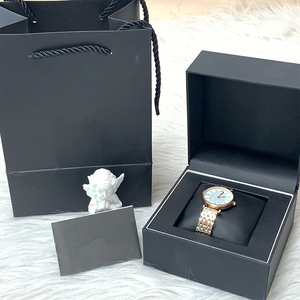 Luxury High Quality Customized Logo <b>Black</b> Leather Square Lock Water Resistant Gift Packaging OEM Modern Single Watch <b>Box</b> Pillow - Product Image 5