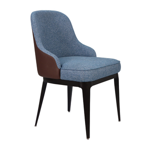 Nordico ristorante di lusso casa <span class=keywords><strong>cucina</strong></span> tappezzeria tessuto morbido schienale moderno sedia da pranzo blu per sala da pranzo - Product Image 3