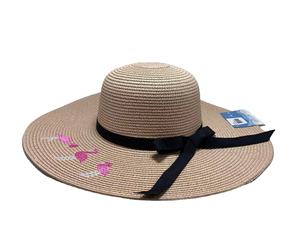 Chapeau de paille souple pour <span class=keywords><strong>femme</strong></span> avec inscription brodée, large bord, pliable, enroulable, pour la plage, le soleil, l'été, pour l'extérieur et les voyages - Product Image 2
