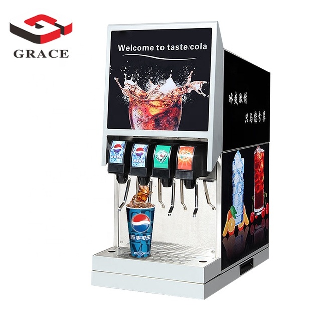 Commercial Automatic Self-Serve Pepsi Soda Fountain Dispenser 3-4 Flavours 220V Refrigerated Water Beverage Dispenser