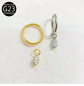 Anting <span class=keywords><strong>Titanium</strong></span> F136 Model Dangle Zircon, Stud Tulang Rawan Telinga Berkualitas Tinggi, Anting Daith Rook Hoop, Perhiasan Tindik Tubuh, Grosir - Product Image 5