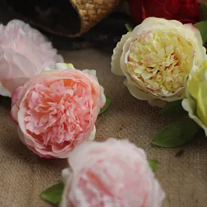 Pabrik Langsung Sutra Buatan Rose Lily Peony Dekorasi Pernikahan Bunga Kepala untuk Dinding Bunga atau Dekorasi Pernikahan