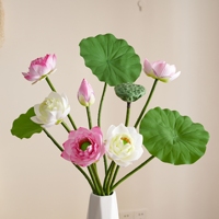 Fleur de lotus artificielle à plusieurs couches CL43002, réaliste, à pétales multiples, pour décoration zen, centres de table asiatiques et présentoirs élégants pour la maison