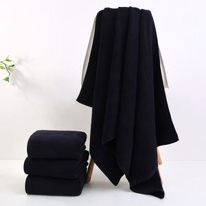 SHIQI Coiffure Microfibre SPA Barber shop 100% Coton Cheveux Beauté Gym Sports avec serviettes de salon logo personnalisé <span class=keywords><strong>Serviette</strong></span> Noire - Product Image 3