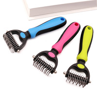 Peine para Desenredar Mascotas J008, Tamaño Pequeño, 11 Dientes, Acero Inoxidable, Mango Antideslizante, Cepillo para Aseo Canino