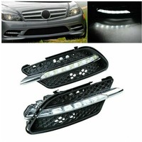 Vente chaude AMG style avant LED antibrouillard lampe pour Mercedes Benz classe C W204 2008-2014 ABS facelift C200 C300 modification