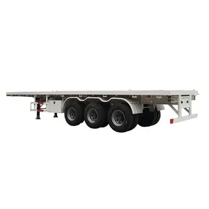 Precio bajo 3 Axle 40 FT Container Transport Flatbed Container Semi Trailer para la venta