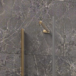 Kamalu KT5000G ฉากกั้นอาบน้ำโมเดิร์น70x100ประตูสวิงสีทองผ้าซาตินพร้อมกรอบอลูมิเนียมกันน้ำถาดสี่เหลี่ยมผืนผ้า - Product Image 5