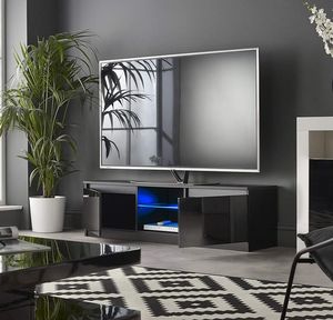 Nero PORTA <span class=keywords><strong>TV</strong></span> Mobile Unità Con Luci A LED per 42 49 <span class=keywords><strong>55</strong></span> 65 <span class=keywords><strong>pollici</strong></span> 4k <span class=keywords><strong>TV</strong></span> 140 centimetri di larghezza soggiorno - Product Image 6