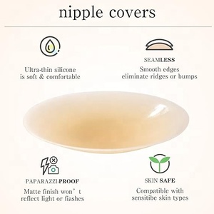 แผ่นปิดจุกนมซิลิโคนแบบไม่ติดกาว รูปทรงกลม ขนาด 7 ซม. ใช้ซ้ำได้ สำหรับใส่กับเสื้อผ้าที่ไม่มีสายบรา - Product Image 3