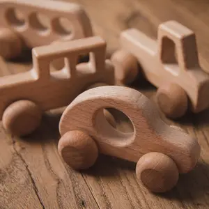 Kreative Montessori Buchenholz Holz Greif spielzeug Kindergarten Natürliche Holz spielzeug autos für Babys und Kleinkinder
