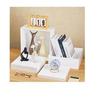 Juego de cubos de exhibición de acrílico blanco personalizado, elevadores de buffet de catering de 5 lados, soporte de exhibición de comida giratorio para fiesta de boda, estante de <span class=keywords><strong>ropa</strong></span> - Product Image 4