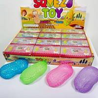 Balle Squishy Colorée en Forme d'Arachide Remplie d'Huile de Coco, Jouet Sensoriel à Remontée Lente, Anti-Stress et à Presser