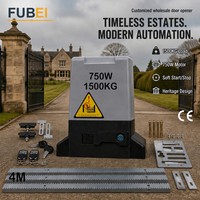 Abrepuertas Corredero Eléctrico Robusto Fubei de 1500 kg y 750 W con Dos Transmisores Remotos y Motor de Alta Eficiencia para Uso Comercial
