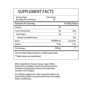 Gummies de collagène à marque privée pour femmes, 10 000 MCG Biotine, soutien à la croissance des cheveux, amélioration de l'apparence de la peau, ongles forts - Product Image 2