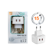Prise UE + US 40W double PD câble usb c vers usb C chargeur mural avec câble de données chargeur mural USB pour iphone