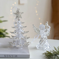 Personnalisable Transparent Joyeux Noël Arbre Ornement En Plastique Chambre Décoration Pendentif Sublimation Noël Figurines & Jouets