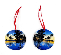 Décoration suspendue en résine personnalisée en gros, motifs tropical, plage, dollar de mer, tortue surfiste, bus, cadeau de vacances
