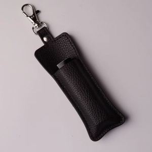 Stylish New Trend Pu Leather Metal Embossed Lipstick Keychain Balm Holder Portable Lip Gloss Pocket Women Travel - Product Image 5