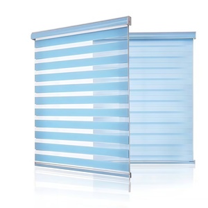 Luxury <strong>Gold</strong> Thread Fabric Zebra <strong>Blinds</strong> Custom High End Double Layer Window Roller <strong>Blinds</strong> for Villas and Hotels - Product Image 4