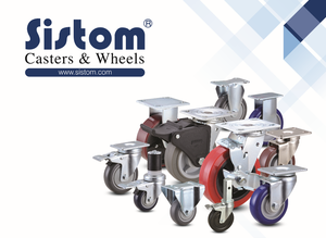 44 Series Heavy Duty Double Ball Raceway Struktur 4x2, 5x2 <span class=keywords><strong>6x2</strong></span> 8x2 Top Plate Rigid Swivel mit Brems industrie Grey TPR Caster - Product Image 6