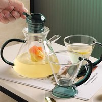 Ensemble de théière en verre borosilicate de haute qualité personnalisé de 500 ml, design luxueux fait main, infuseur à thé avec tasses