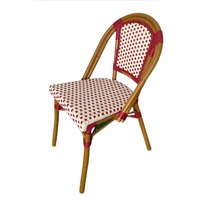 Chaise de salle à manger en rotin tressé multifonctionnelle de style rétro français-américain pour restaurant, balcon, cour, café, lait