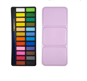Set de Pintura de <span class=keywords><strong>Acuarela</strong></span> Portátil para Viaje, 24 Colores Vibrantes con Paleta de Mezcla y Pincel para Dibujo Artístico y Bocetos - Product Image 5