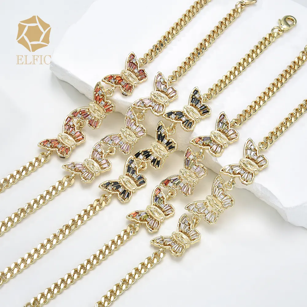 Elfic Women Gold Jewelry Bracelet Butterfly Bracelet Charm Bracelet For Women