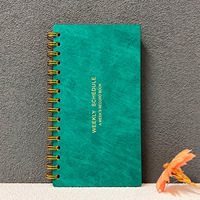 Libreta de Cuero Personalizada para Niñas y Mujeres, Mini Libreta Diaria, Mensual y Semanal, Planificador de Presupuesto, Cuaderno para Regalo
