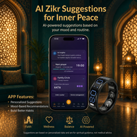 SQ666 Mini Anneau Intelligent Tasbeeh, Compteur de Zikr Tasbih, Design Ultra-Fin, Suivi de Santé pour la Prière Quotidienne Musulmane
