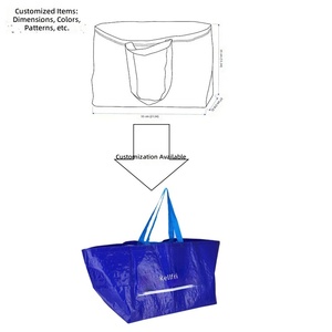 Grand <span class=keywords><strong>sac</strong></span> <span class=keywords><strong>de</strong></span> courses bleu en PP tissé, réutilisable, robuste, pour déménagement, courses, linge, <span class=keywords><strong>rangement</strong></span>, supermarché, <span class=keywords><strong>sac</strong></span> fourre-tout utilitaire - Product Image 4