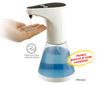 Distributeur automatique de savon liquide intelligent à capteur liquide Ce Rohs, 300/500 ml, salle de bain, fonctionne sur piles, distributeur automatique de savon en plastique