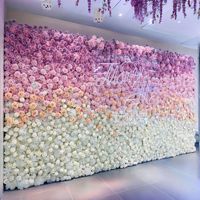 Maßgefertigtes Quadratisches Rosa-Weißes Blumen-Wandpaneel Hintergrund 3D 5D Roll-Reißverschluss Stoff Künstliche Seidenrosen Handgefertigte Hochzeitsdekoration