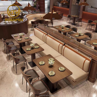 Meubles de salle à manger en bois massif et cuir, design moderne, écologiques, pour l'extérieur, banquettes d'école, tables et chaises commerciales pour hôtels