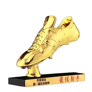 كؤوس كرة قدم من الراتنج المطلي بالذهب على شكل حذاء، تصميم فريد وصديق للبيئة من HUAO، مقاس 20×7×17.5 سم - Product Image 4