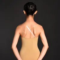 Justaucorps de danse classique sans couture pour adulte avec bretelles amovibles, couleur chair