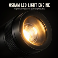 Projecteur paysager professionnel zoomable, étanche IP65, faisceau LED de 2 à 55 degrés, avec piquet ou support de base